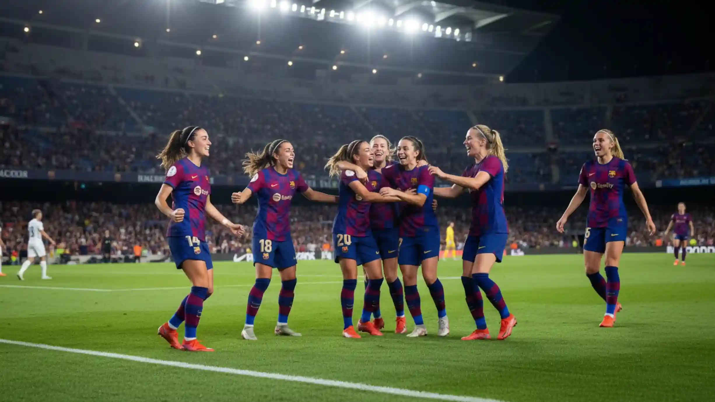 Barcelona Femeni fejrer scoring i Champions League kamp
